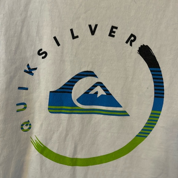 Coolest Quicksilver Mens white Logo GraphicSS Tee Sz L - Picture 2 of 10